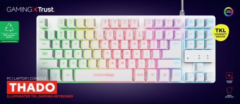 Klawiatura gamingowa TRUST GXT833W THADO TKL US White Klawiatura gamingowa TRUST GXT833W THADO TKL US White