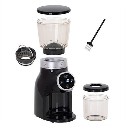 Adler | AD 4450 Burr | Młynek do kawy | 300 W | Pojemność ziaren kawy 300 g | Liczba filiżanek 1-10 sztuk | Czarny Adler | AD 4450 Burr | Młynek do kawy | 300 W | Pojemność ziaren kawy 300 g | Liczba filiżanek 1-10 sztuk | Czarny