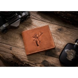 Duży portfel męski z nubukowej skóry naturalnej w brązowym kolorze - Always Wild