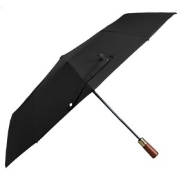 Składana, czarna parasolka w eleganckim pokrowcu - Peterson