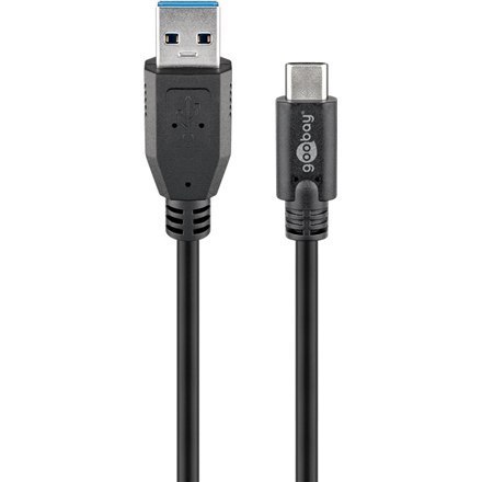 Goobay | Kabel USB-C | Męski | 24-pinowy USB-C | Męski | Czarny | 9-pinowy USB Typ A | 0,5 m Goobay | Kabel USB-C | Męski | 24-pinowy USB-C | Męski | Czarny | 9-pinowy USB Typ A | 0,5 m