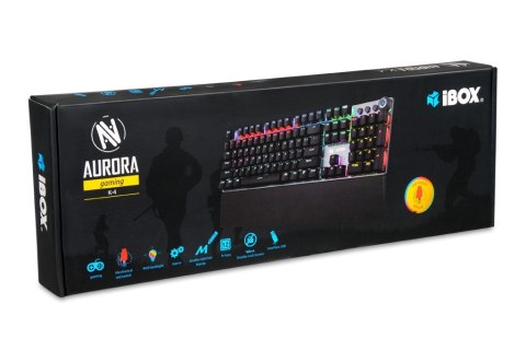 Klawiatura mechaniczna IBOX AURORA K-4 RGB IKGMK4 (USB; (US); kolor czarny) Klawiatura mechaniczna IBOX AURORA K-4 RGB IKGMK4 (USB; (US); kolor czarny)