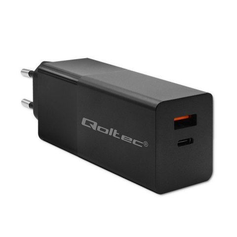 QOLTEC ŁADOWARKA GAN POWER PRO | 1XUSB-C | 1XUSB | 100W | 5-20V | 1.5-5A | PD | CZARNA QOLTEC ŁADOWARKA GAN POWER PRO | 1XUSB-C | 1XUSB | 100W | 5-20V | 1.5-5A | PD | CZARNA