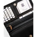 Czarny, skórzany portfel damski z systemem RFID - Rovicky