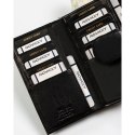 Skórzany, pojemny portfel damski w czarnym kolorze wyposażony w system RFID - Rovicky
