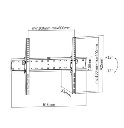 GEMBIRD UCHWYT REGULOWANY LCD 37-70 VESA MAX 600 X 400MM, DO 40KG GEMBIRD UCHWYT REGULOWANY LCD 37-70 VESA MAX 600 X 400MM, DO 40KG