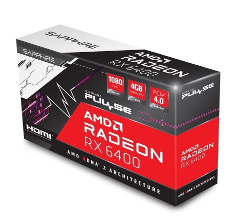 Karta graficzna SAPPHIRE Radeon RX 6400 PULSE Gaming 4GB GDDR6 Karta graficzna SAPPHIRE Radeon RX 6400 PULSE Gaming 4GB GDDR6