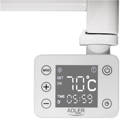 Elektryczny grzejnik łazienkowy LED | AD 7824 | Grzejnik | 600 W | Biały | IP24 Elektryczny grzejnik łazienkowy LED | AD 7824 | Grzejnik | 600 W | Biały | IP24