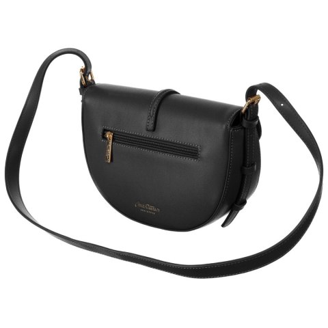 Listonoszka damska crossbody beżowo - czarna ze skóry naturalnej i płótna canvas Peterson Listonoszka damska crossbody beżowo - czarna ze skóry naturalnej i płótna canvas Peterson