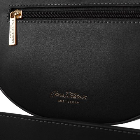 Listonoszka damska crossbody beżowo - czarna ze skóry naturalnej i płótna canvas Peterson Listonoszka damska crossbody beżowo - czarna ze skóry naturalnej i płótna canvas Peterson