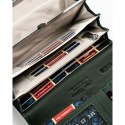 Elegancki, zielony, lakierowany portfel damski z kwiatowym wzorem RFID STOP Peterson