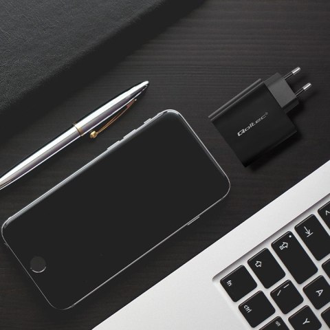 QOLTEC ŁADOWARKA SUPER QUICK PD | 1XUSB-C | 65W | 5-20V | 3-3.25A | CZARNA QOLTEC ŁADOWARKA SUPER QUICK PD | 1XUSB-C | 65W | 5-20V | 3-3.25A | CZARNA