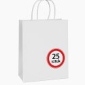 BSTech Torba Papierowa z rączką biała 210x110x270 25 szt 120 gsm