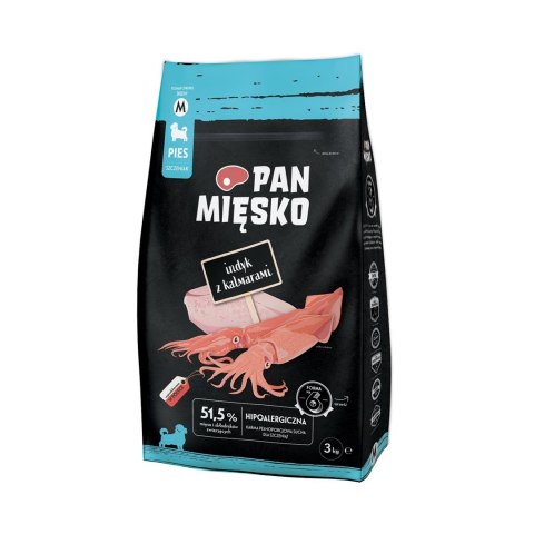 Pan Mięsko Karma sucha dla psa Indyk z kalmarami (szczeniak) chrupki M 3kg Pan Mięsko Karma sucha dla psa Indyk z kalmarami (szczeniak) chrupki M 3kg
