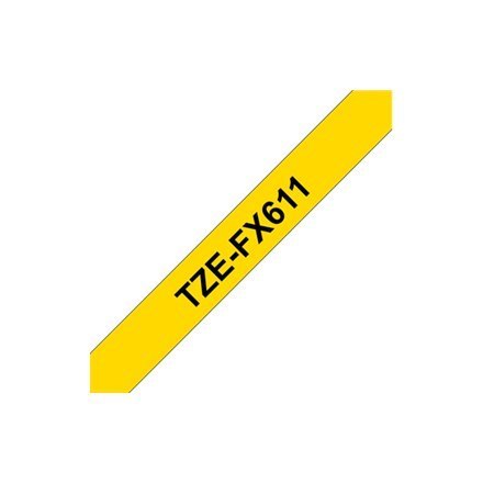 Brother | FX611 | Flexible tape | Thermal | Black on yellow | Roll (0.6 cm x 8 m) Brother | FX611 | Flexible tape | Thermal | Black on yellow | Roll (0.6 cm x 8 m)