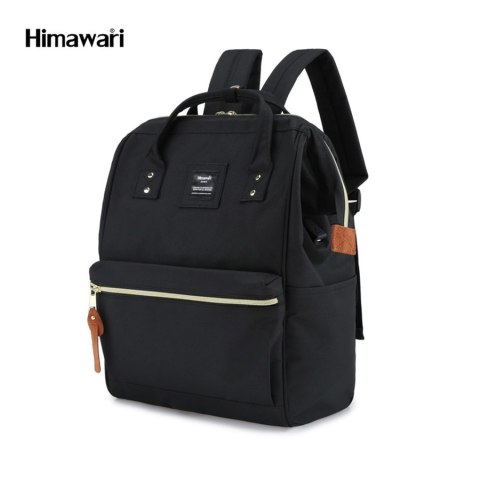 Czarny plecak damski z USB na laptopa - Himawari Czarny plecak damski z USB na laptopa - Himawari