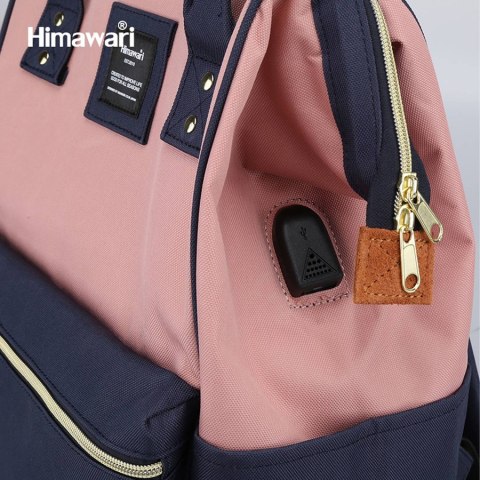 Czarny plecak damski z USB na laptopa - Himawari Czarny plecak damski z USB na laptopa - Himawari