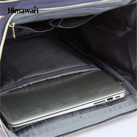Czarny plecak damski z USB na laptopa - Himawari Czarny plecak damski z USB na laptopa - Himawari