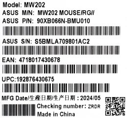 Mysz Asus Silent Wireless Mouse Rose Gold MW202 bezprzewodowa różowo-złota
