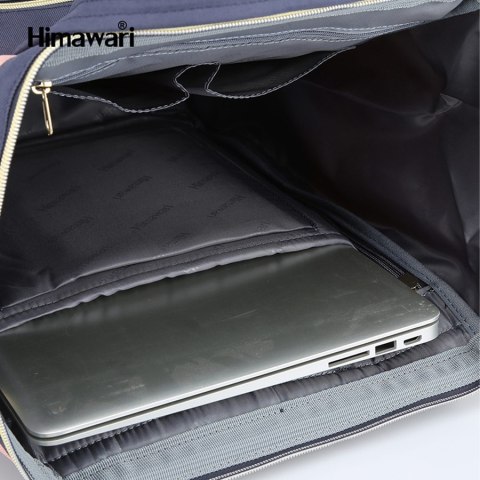 Zielony plecak na laptopa z USB i kieszeniami - Himawari Zielony plecak na laptopa z USB i kieszeniami - Himawari