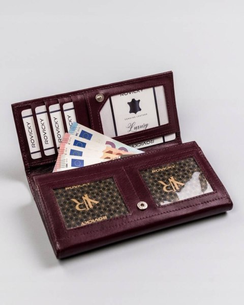 Duży skórzany portfel z systemem RFID Protect - Rovicky Duży skórzany portfel z systemem RFID Protect - Rovicky