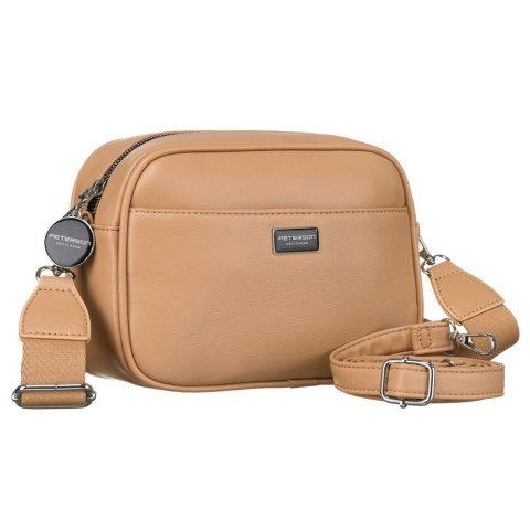 Miejska, beżowa listonoszka damska ze skóry ekologicznej w komplecie dwa paski na ramię crossbody Peterson Miejska, beżowa listonoszka damska ze skóry ekologicznej w komplecie dwa paski na ramię crossbody Peterson