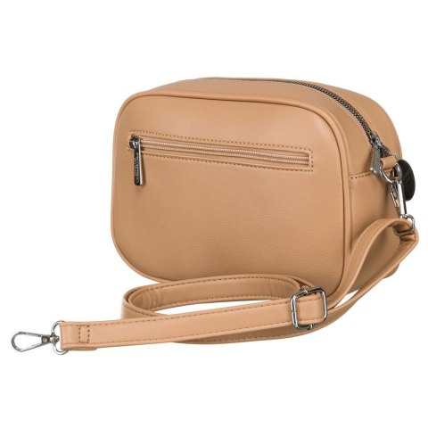 Miejska, beżowa listonoszka damska ze skóry ekologicznej w komplecie dwa paski na ramię crossbody Peterson Miejska, beżowa listonoszka damska ze skóry ekologicznej w komplecie dwa paski na ramię crossbody Peterson