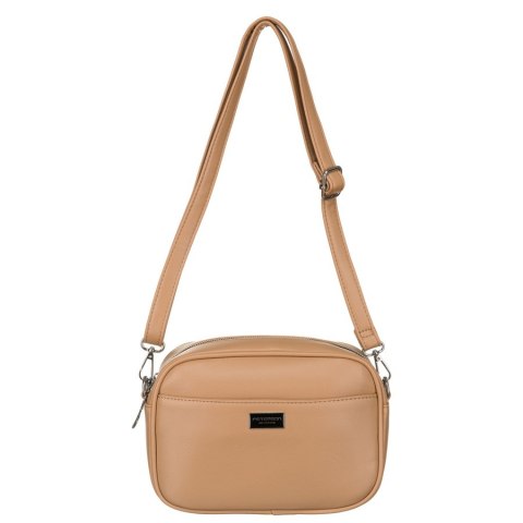Miejska, beżowa listonoszka damska ze skóry ekologicznej w komplecie dwa paski na ramię crossbody Peterson Miejska, beżowa listonoszka damska ze skóry ekologicznej w komplecie dwa paski na ramię crossbody Peterson