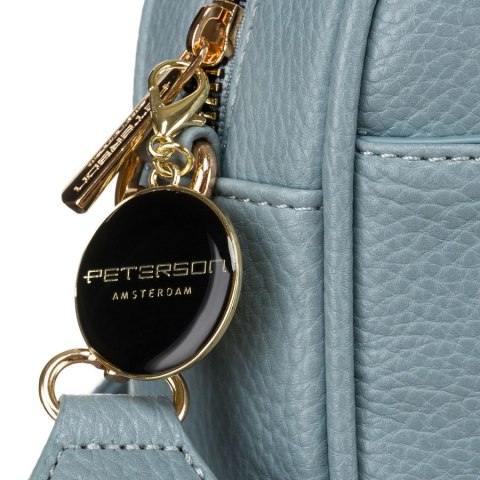 Niebieska listonoszka damska crossbody z wąskim i szerokim paskiem na ramię eko skóra Peterson Niebieska listonoszka damska crossbody z wąskim i szerokim paskiem na ramię eko skóra Peterson
