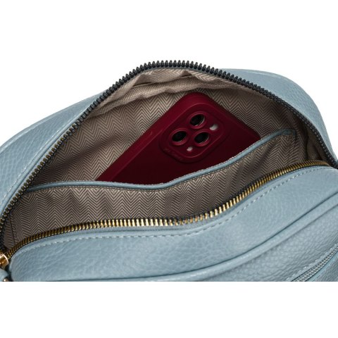 Niebieska listonoszka damska crossbody z wąskim i szerokim paskiem na ramię eko skóra Peterson Niebieska listonoszka damska crossbody z wąskim i szerokim paskiem na ramię eko skóra Peterson