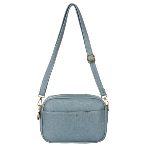 Niebieska listonoszka damska crossbody z wąskim i szerokim paskiem na ramię eko skóra Peterson Niebieska listonoszka damska crossbody z wąskim i szerokim paskiem na ramię eko skóra Peterson