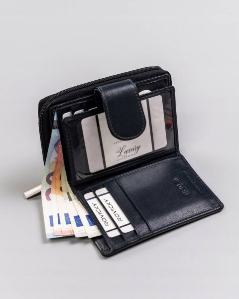 Skórzany portfel damski z systemem RFID Protect - Rovicky Skórzany portfel damski z systemem RFID Protect - Rovicky