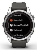 Zegarek sportowy Garmin Fenix 7S Pro Solar Silver SS Grapphite