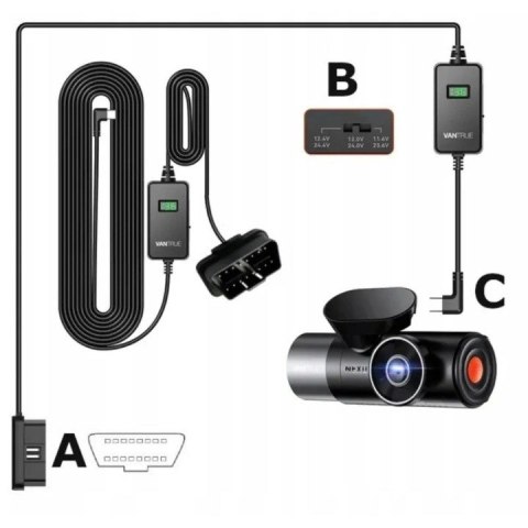 Adapter zasilania OBD USB-C VANTRUE VP04 Adapter zasilania OBD USB-C VANTRUE VP04