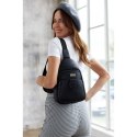 Czarna saszetka damska crossbody plecaczek na jedno ramię eko skóra Peterson