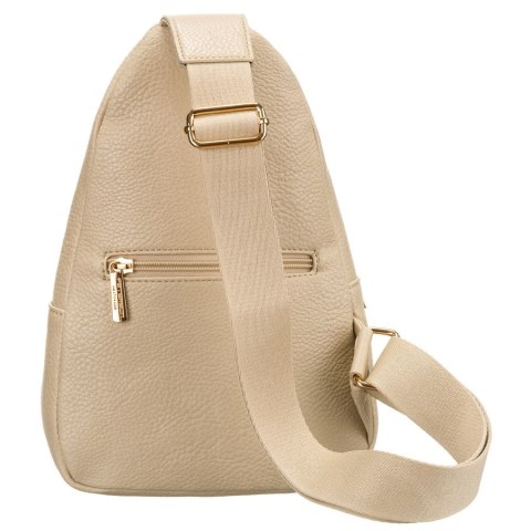 Modna i funkcjonalna beżowa saszetka damska crossbody z eko skóry Peterson Modna i funkcjonalna beżowa saszetka damska crossbody z eko skóry Peterson