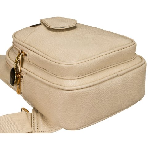 Modna i funkcjonalna beżowa saszetka damska crossbody z eko skóry Peterson Modna i funkcjonalna beżowa saszetka damska crossbody z eko skóry Peterson