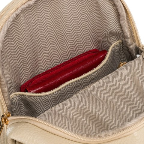 Modna i funkcjonalna beżowa saszetka damska crossbody z eko skóry Peterson Modna i funkcjonalna beżowa saszetka damska crossbody z eko skóry Peterson