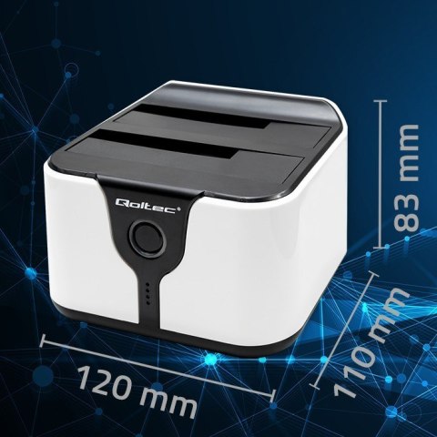 QOLTEC STACJA DOKUJĄCA DO DYSKÓW HDD SSD 2.5" 3.5" | SATA III | USB 3.0 | SUPER SPEED 5GB/S | Z FUNKCJĄ KLONOWANIA OFFLINE QOLTEC STACJA DOKUJĄCA DO DYSKÓW HDD SSD 2.5" 3.5" | SATA III | USB 3.0 | SUPER SPEED 5GB/S | Z FUNKCJĄ KLONOWANIA OFFLINE