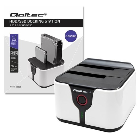 QOLTEC STACJA DOKUJĄCA DO DYSKÓW HDD SSD 2.5" 3.5" | SATA III | USB 3.0 | SUPER SPEED 5GB/S | Z FUNKCJĄ KLONOWANIA OFFLINE QOLTEC STACJA DOKUJĄCA DO DYSKÓW HDD SSD 2.5" 3.5" | SATA III | USB 3.0 | SUPER SPEED 5GB/S | Z FUNKCJĄ KLONOWANIA OFFLINE