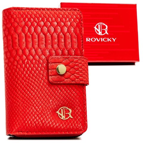 Elegancki, pionowy portfel damski ze skóry ekologicznej - Rovicky Elegancki, pionowy portfel damski ze skóry ekologicznej - Rovicky