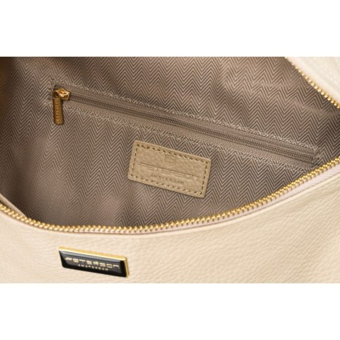 Beżowa nerka damska ze skóry ekologicznej saszetka na biodra lub na ramię crossbody Peterson Beżowa nerka damska ze skóry ekologicznej saszetka na biodra lub na ramię crossbody Peterson