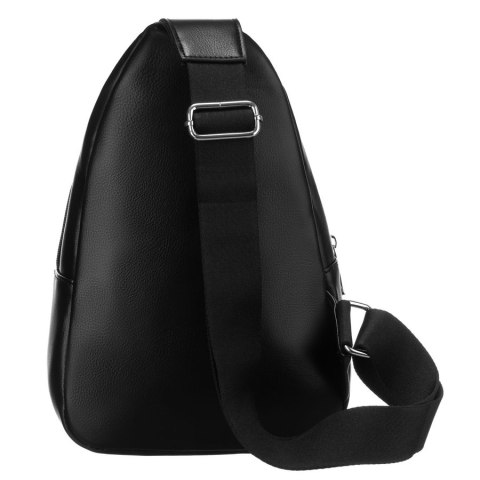 Czarna funkcjonalna saszetka damska z szerokim regulowanym paskiem nerka crossbody eko skóra Peterson Czarna funkcjonalna saszetka damska z szerokim regulowanym paskiem nerka crossbody eko skóra Peterson