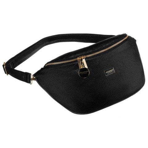 Duża czarna saszetka damska z eko skóry nerka na biodra lub na ramię crossbody Peterson Duża czarna saszetka damska z eko skóry nerka na biodra lub na ramię crossbody Peterson