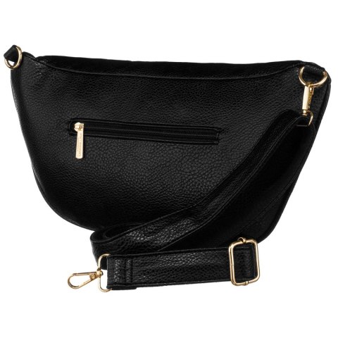Duża czarna saszetka damska z eko skóry nerka na biodra lub na ramię crossbody Peterson Duża czarna saszetka damska z eko skóry nerka na biodra lub na ramię crossbody Peterson