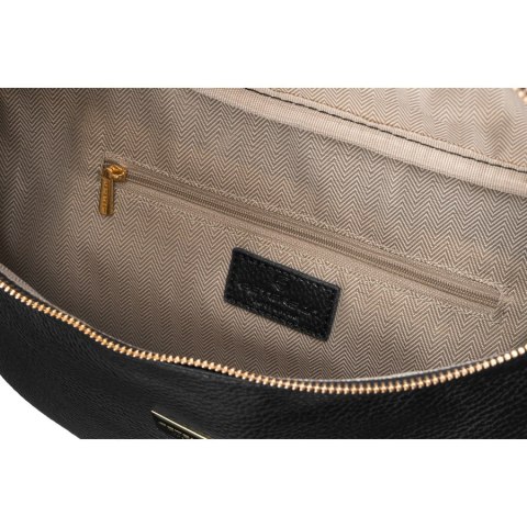 Duża czarna saszetka damska z eko skóry nerka na biodra lub na ramię crossbody Peterson Duża czarna saszetka damska z eko skóry nerka na biodra lub na ramię crossbody Peterson