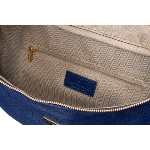 Duża granatowa nerka damska biodrówka saszetka ze skóry ekologicznej crossbody Peterson Duża granatowa nerka damska biodrówka saszetka ze skóry ekologicznej crossbody Peterson