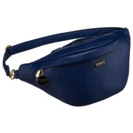 Granatowa sportowa nerka damska ze skóry ekologicznej saszetka na biodra lub na ramię crossbody Peterson
