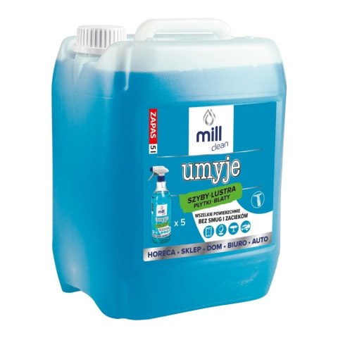 MILL CLEAN UMYJE Płyn do mycia szyb, luster, glazury 5L MILL CLEAN UMYJE Płyn do mycia szyb, luster, glazury 5L