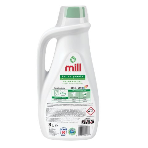 MILL Żel do prania UNIWERSALNY 3l, 60 prań MILL Żel do prania UNIWERSALNY 3l, 60 prań